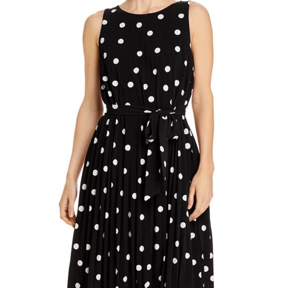 T Tahari Polka Dot Jersey Sleeveless Dress - NWT - Picture 4 of 9